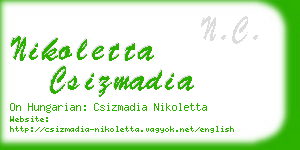 nikoletta csizmadia business card
